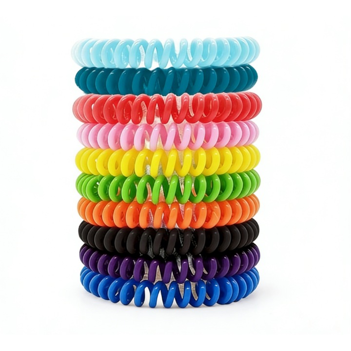 Set 10 bratari repelente insecte si tantari, EVA, multicolor