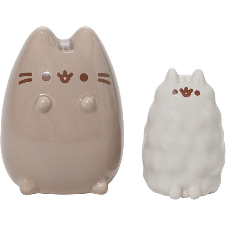 Set solniță și piperniță Pusheen & Stormy, ceramică, 2 piese, design kawaii
