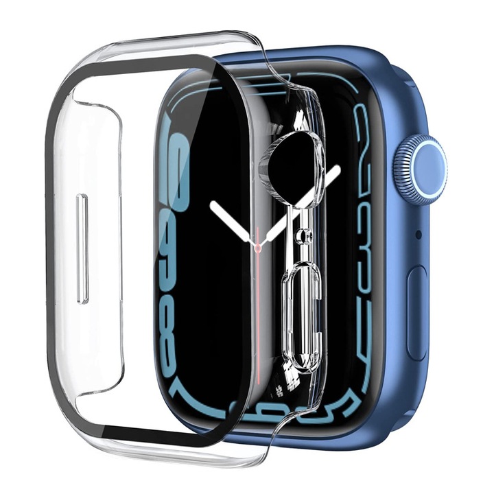 Fekete védőtok 46mm edzett üveggel, Series 10 kompatibilis
