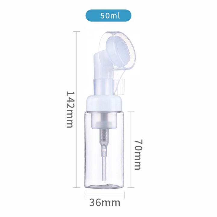 Készlet 2 db 50 ml-es habadagoló átlátszó kefével 142x36mm