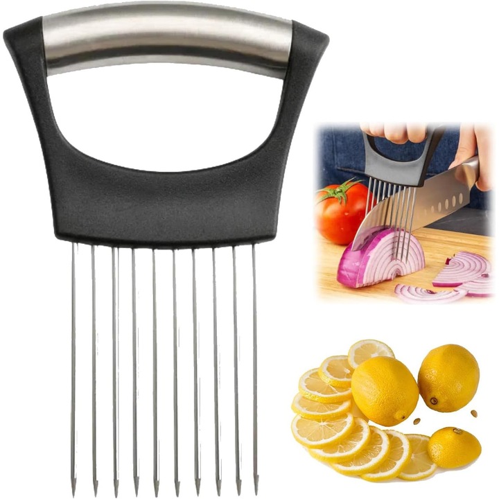 Feliator ceapa, plastic inox, 10 prongs, ergonomic, 1 buc