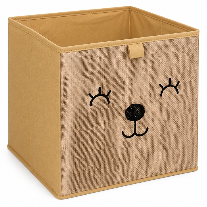 Cutie de depozitare, pliabila, 29 x 29 x 29 cm, Carton, Maro camel