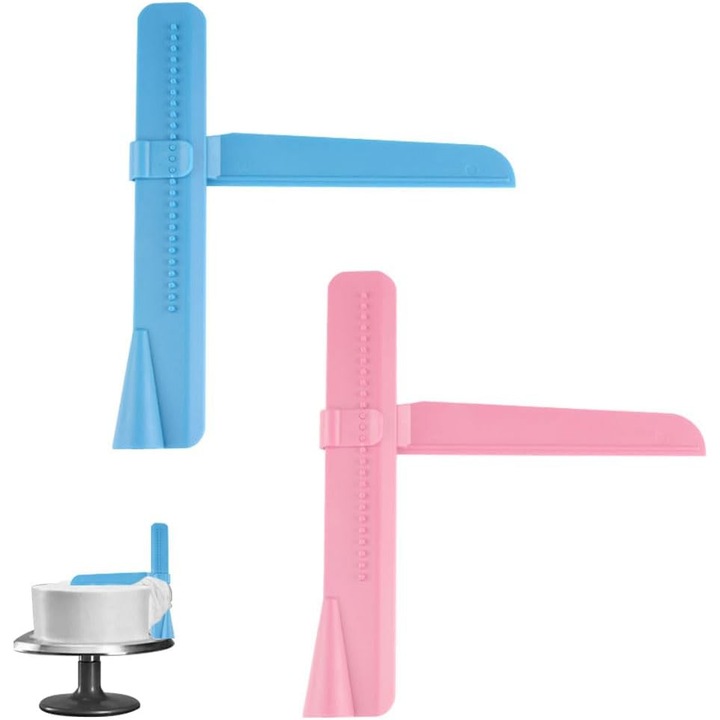 Set 2 raclete pentru tort, plastic alimentar, ajustabil, 23.5x4.5cm