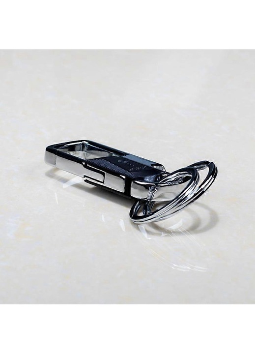 Breloc multifunctional metal negru 8.6x2.5x1.1cm deschizator sticle