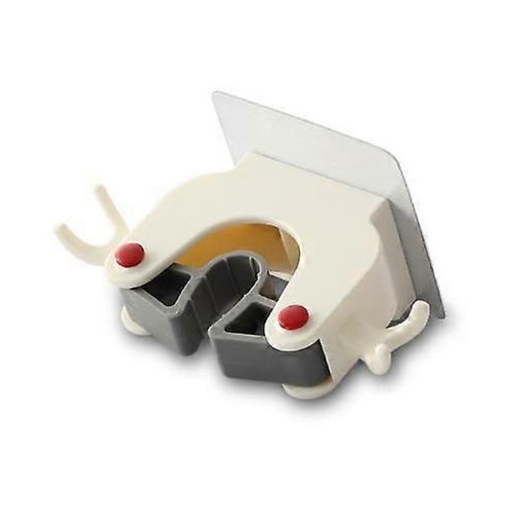 Suport mop perete, set 2 buc, alb, 18x32mm, ABS