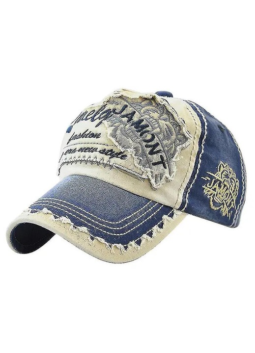 Sapca baseball dama brodata cap tigru albastru 56x60cm