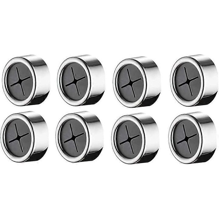 Set 8 suporturi adezive rotunde pentru prosoape, alb, 4.2x2.2cm