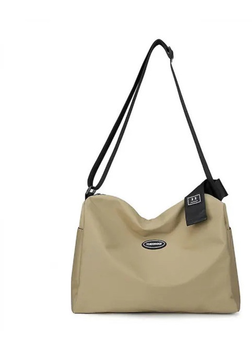 Férfi válltáska, nylon, nagy kapacitású, khaki, 39x27x17cm