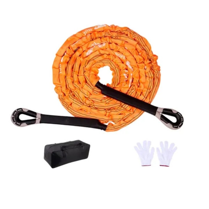 Chinga tractare elastica 9-10m, portocaliu, protectie completa, set cu manusi si husa