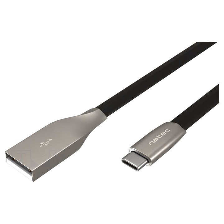 Cablu USB 2.0 NATEC USB A - USB C, 1m, negru, Quick Charge 3.0