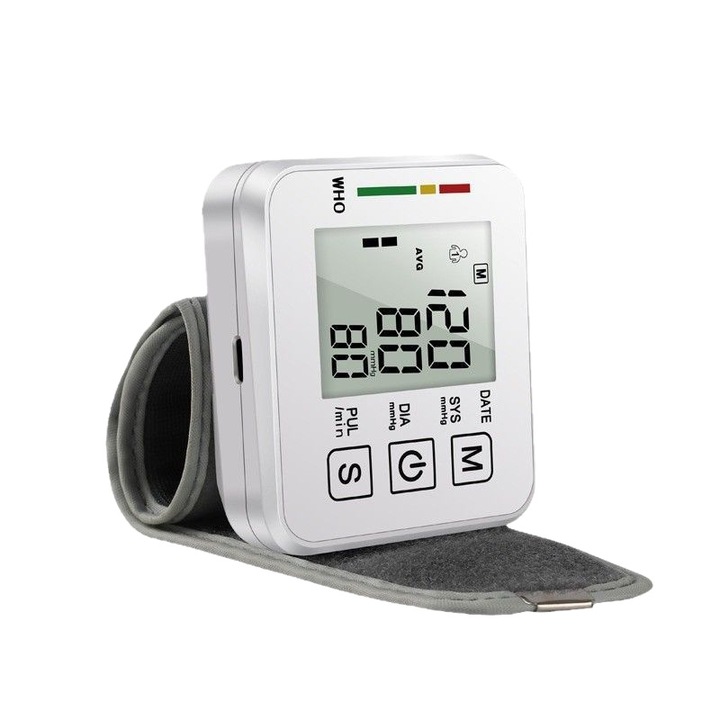 Tensiometru digital automat de incheietura, ecran LCD, memorie