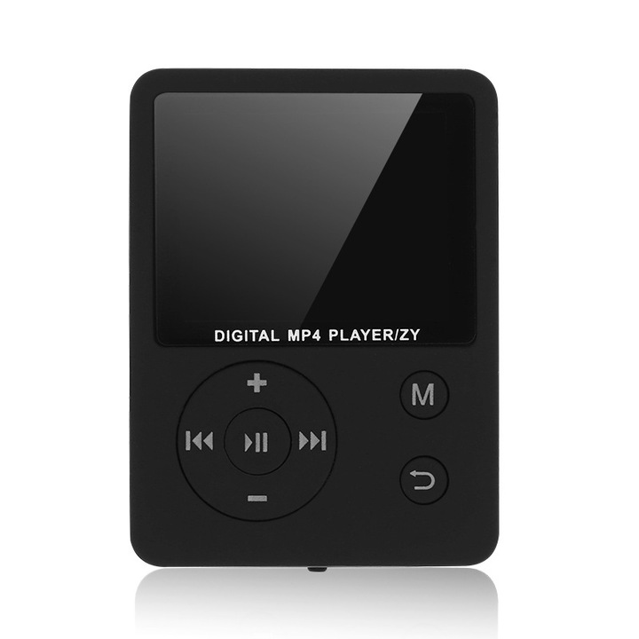 MP3 lejátszó mini, 8 hüvelykes kijelző, fekete, 3x5mm, 6-8 óra lejátszási idő