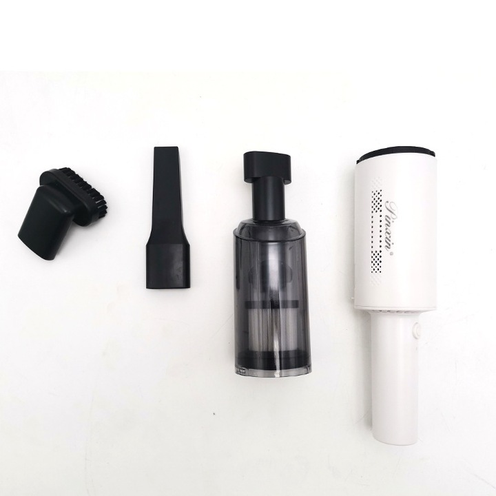Aspirator portabil fara fir, 120W, alb-negru, 36.5x6.5cm
