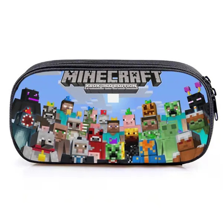 Penar Minecraft tematic, organizator rechizite, poliester, 21.5x10x5cm