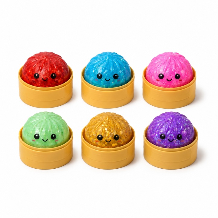 Squishy Antistress Játék, Gőzölt Zsemle Típusú, Puha Figura Kerek Dim Sum Kosár Típusú Dobozban, Rejtélyes Gombóc Modell, Squishy Fidget Szórakozás Kézbe Szorításhoz, Meglepetés Csomagolás, Különböző Modellek, Többszínű