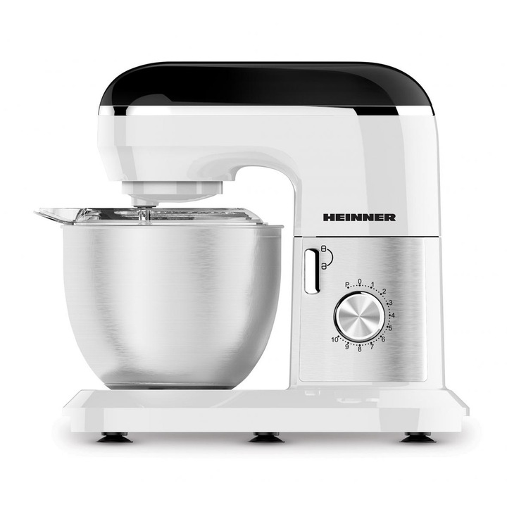 Heinner HPM-1010WHBK konyhai robotgép, 1000 W, 10 sebesség + Pulse, átlátszó védőfedél, Fehér