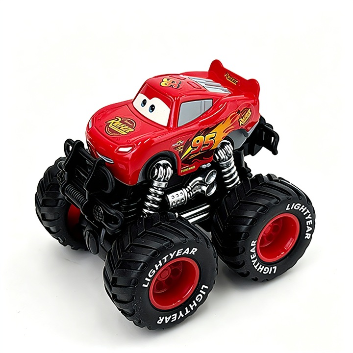 Játékautók Cars Villám McQueen, ötvözet, terepjáró járművek nagy kerekekkel, ajándékok gyerekeknek, piros