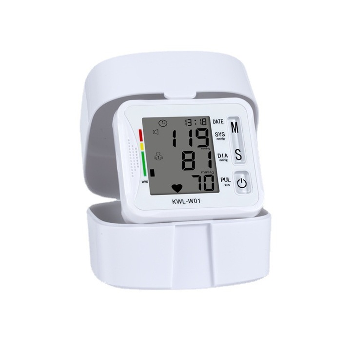 Tensiometru digital de incheietura cu functie vocala, portabil, ajustabil, ecran LCD mare