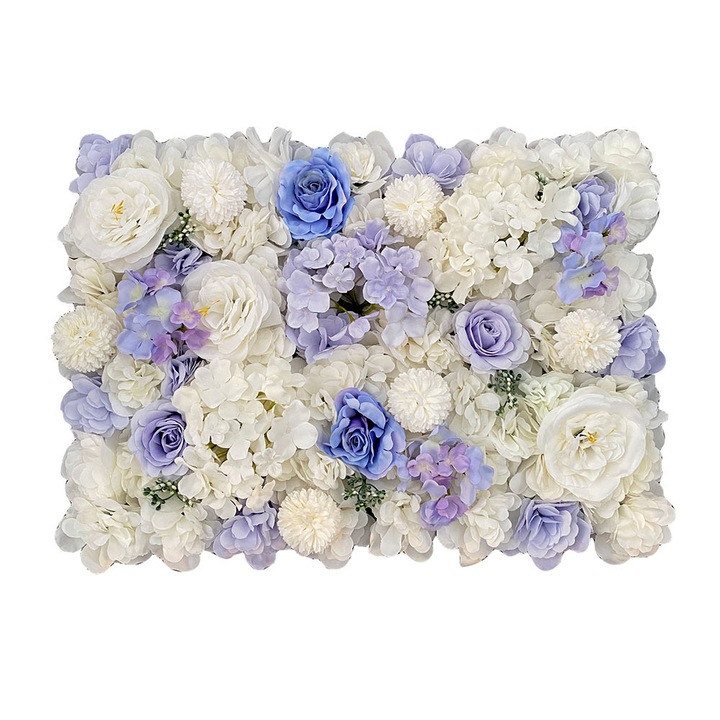 Perete floral artificial, trandafiri din matase, 60x40cm, multicolor