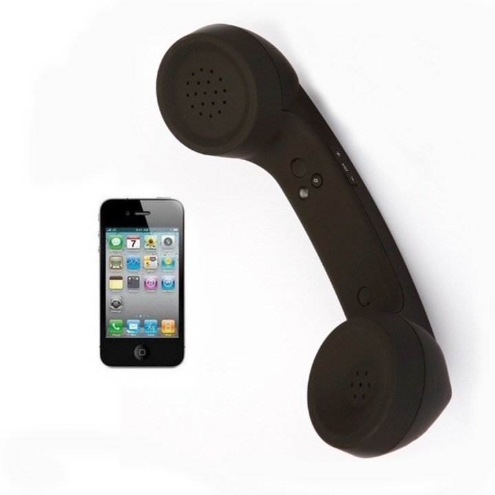 Retro vezeték nélküli Bluetooth 3.0 fejhallgató, sugárzásvédelem, fekete, 23.7x8.5x6 cm