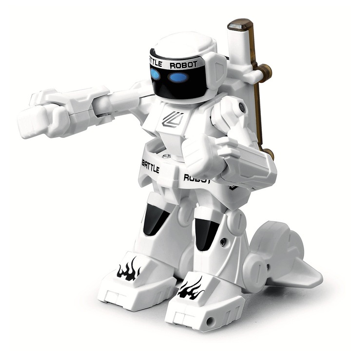 Távirányítós játékrobot, 6.5x7x9.5 cm, fény és hang, USB töltés