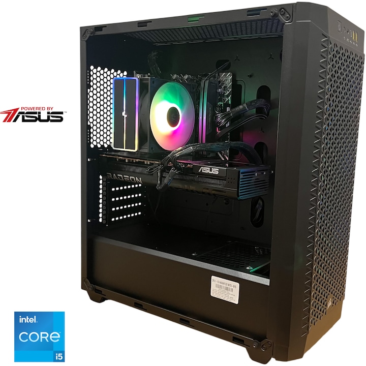 Serioux Powered by ASUS Gaming asztali számítógép Intel® Core™ i5 14600KF processzorral (akár 5,3 GHz-ig), 32 GB DDR5 memóriával, 1 TB SSD-vel, ASUS Prime Radeon™ RX 9070 XT 16 GB GDDR6 OC Edition videokártya, No OS, Fekete