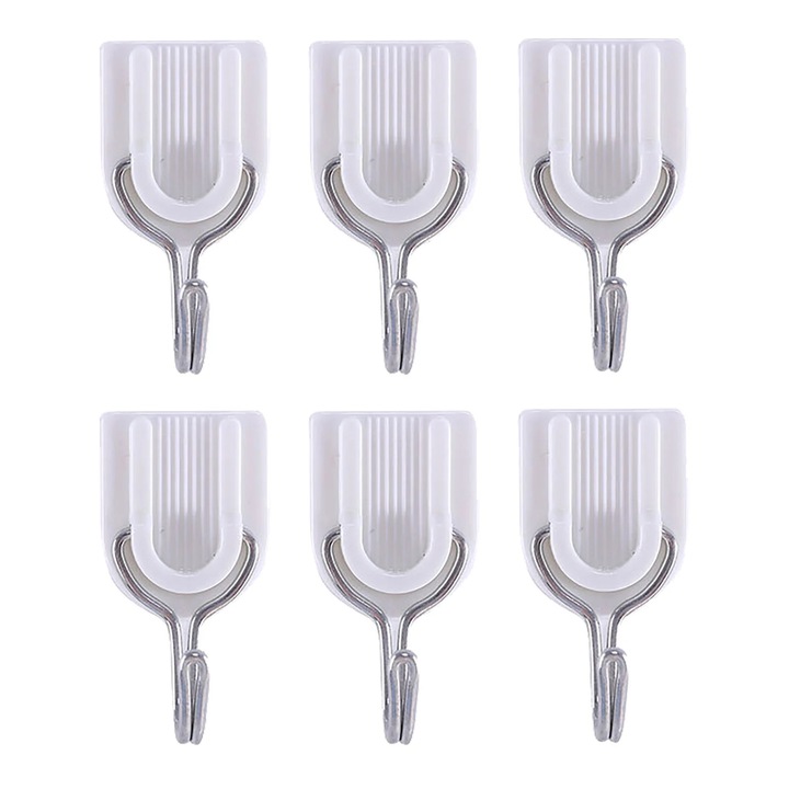 Set 12 carlige metalice pentru perdea de dus, multicolor, 28.8x19.9cm