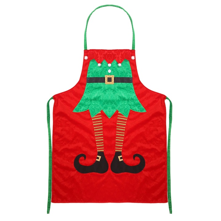 ZYBLSSBB, sort din poliester cu model elf de Craciun LSM2xh01-BCS7007591, rosu/verde, 50 x 77 cm