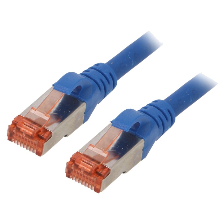 Patch Cord S/FTP Cat6 LSZH Albastru 1m