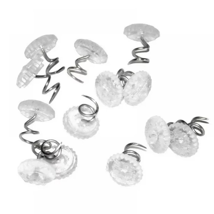 Set 50 ace tapiterie cu cap transparent, 0.5 inch, 10x15x4cm