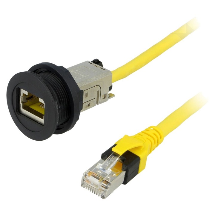 Soclu RJ45 Ø22mm IP20 Negru