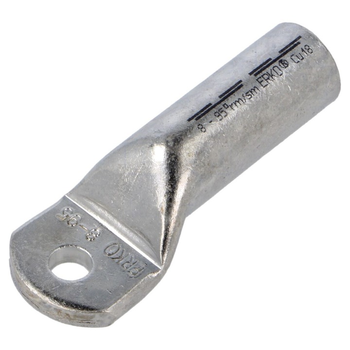 Varf inelar tubular M8 95mm² crimpat pe cablu cositorit