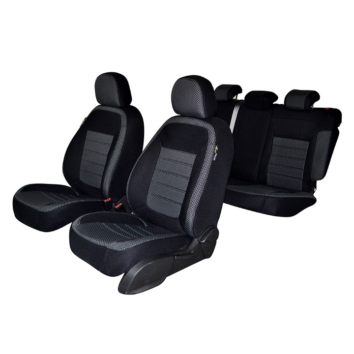 Комплект калъфи за седалки Umbrella за Audi A-6 (C6) 2005-2011, 4 калъфа за предни седалки, 2 калъфа за задна седалка, 5 калъфа за подглавници, 2 калъфа за подлакътници, многоцветен