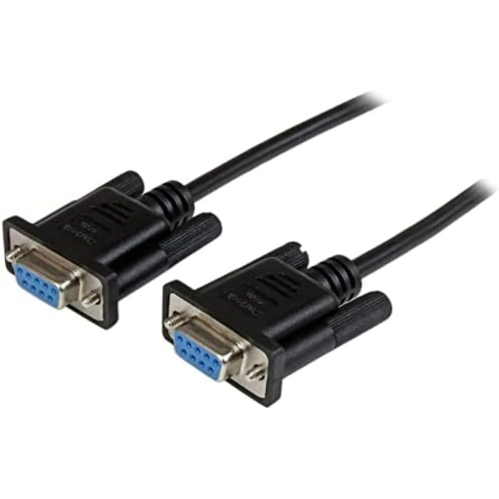 Cablu Serial Null Modem StarTech.com SCNM9FF1MBK, 1m, DB9 RS232, F/F, Negru