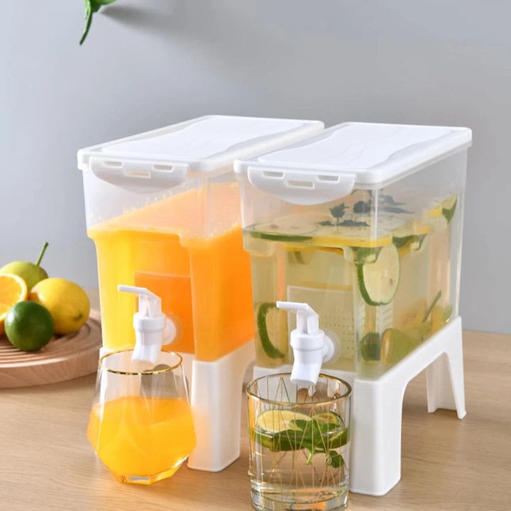 Dispenser bauturi plastic, 1.3 gal, filtru, transparent, 28.8x19.9 cm