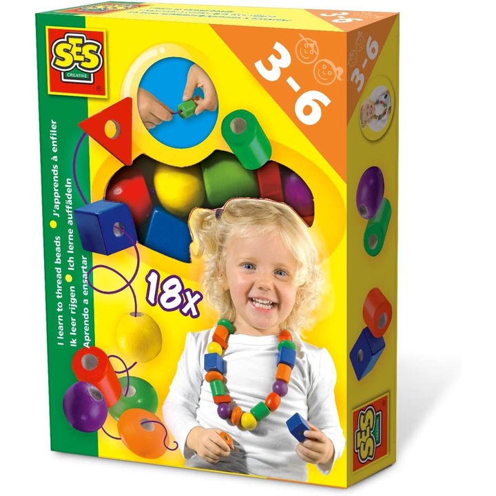 Set Creativ SES 14808: Invata sa Insiri Margele Colorate