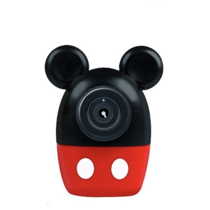 Aparat foto de jucarie tip Mickey, baloane de sapun, rosu, 18 cm