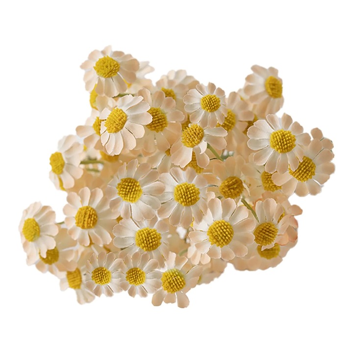 Buchet flori artificiale margarete mici din matase, decor multicolor, 19.9x2.88cm