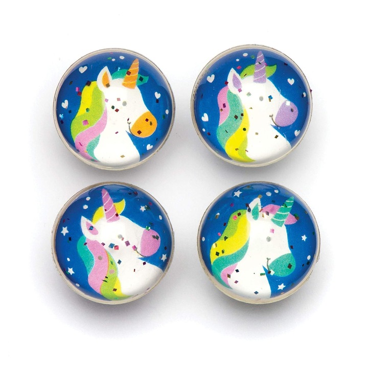 Mingii Saltarete Unicorn cu Sclipici, Set 8 Bucati, 3 cm