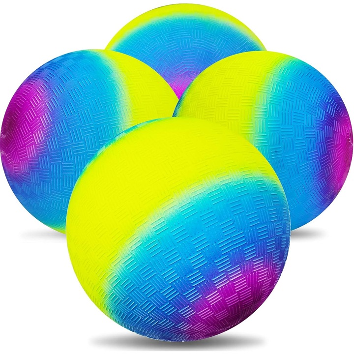 Set 4 Mingi Colorate pentru Joaca, 21.5 cm, cu Pompa