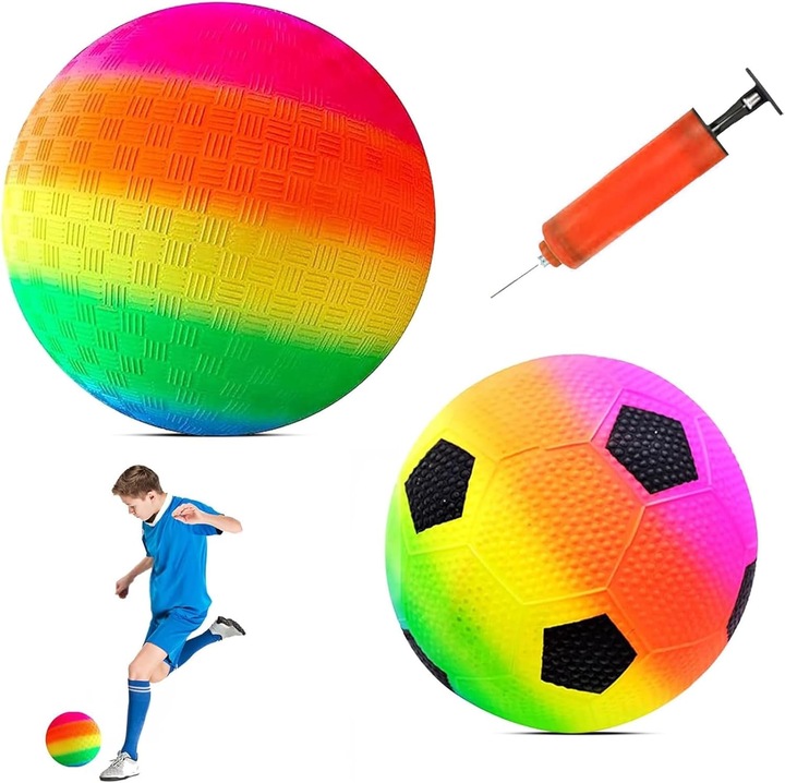 Set 2 Mingi Rainbow PVC, Gonflabile, Colorate, pentru Copii