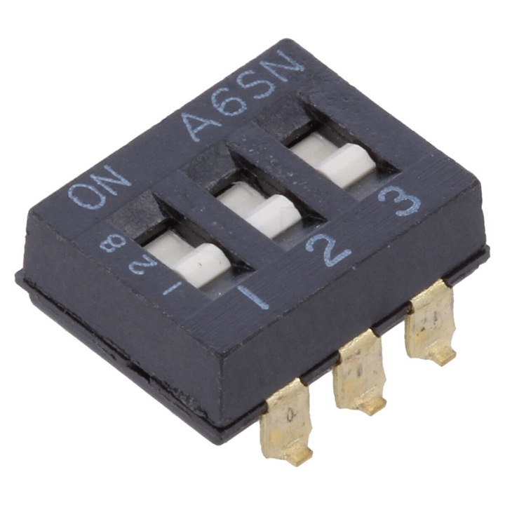 Comutator DIP-SWITCH 3 sectiuni ON-OFF 0, 025A 24VDC
