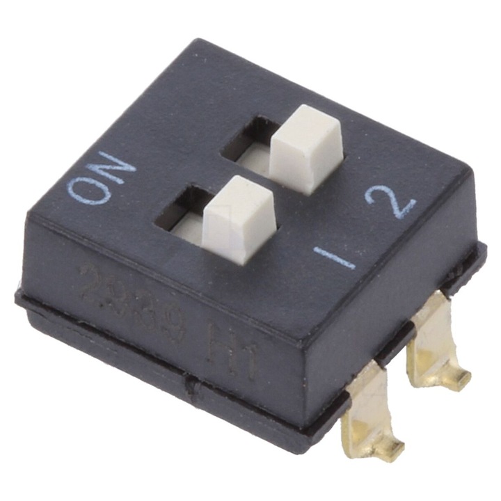 Comutator DIP-SWITCH 2 sectiuni ON-OFF 0, 025A 24VDC