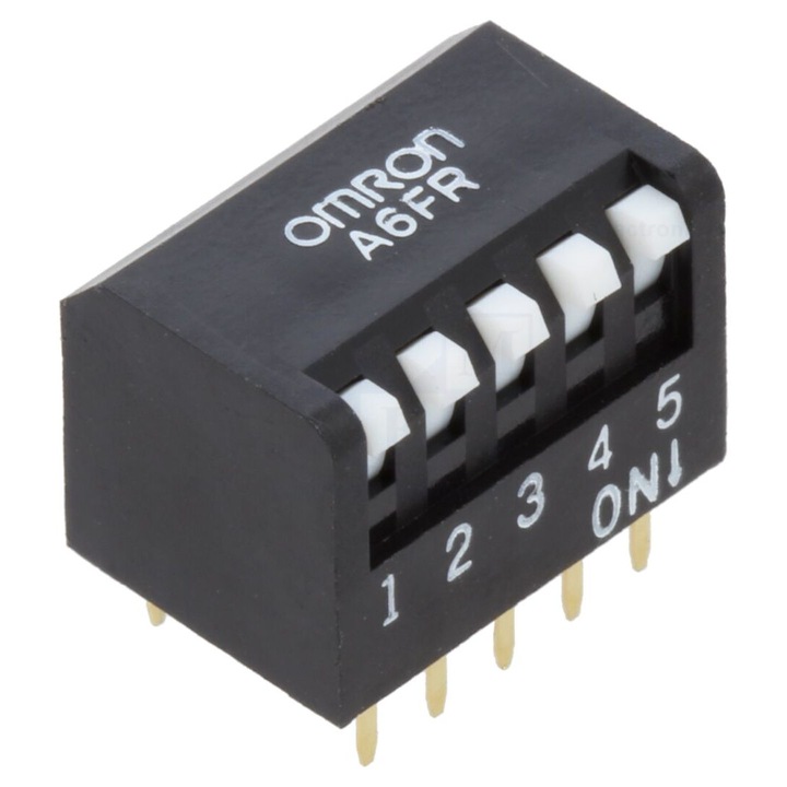 Comutator DIP-SWITCH 5 Sectiuni ON-OFF 0.025A 24VDC