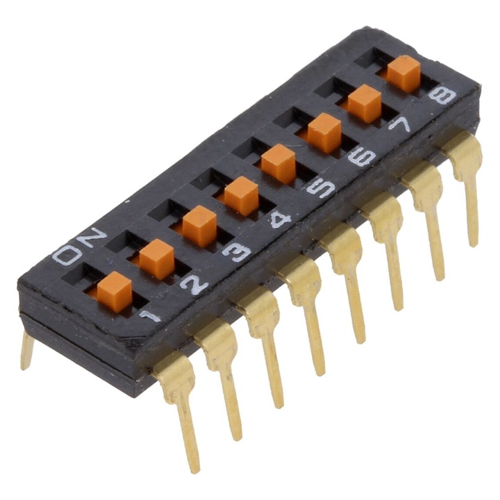 Comutator DIP-SWITCH 8 Sectiuni ON-OFF 24VDC
