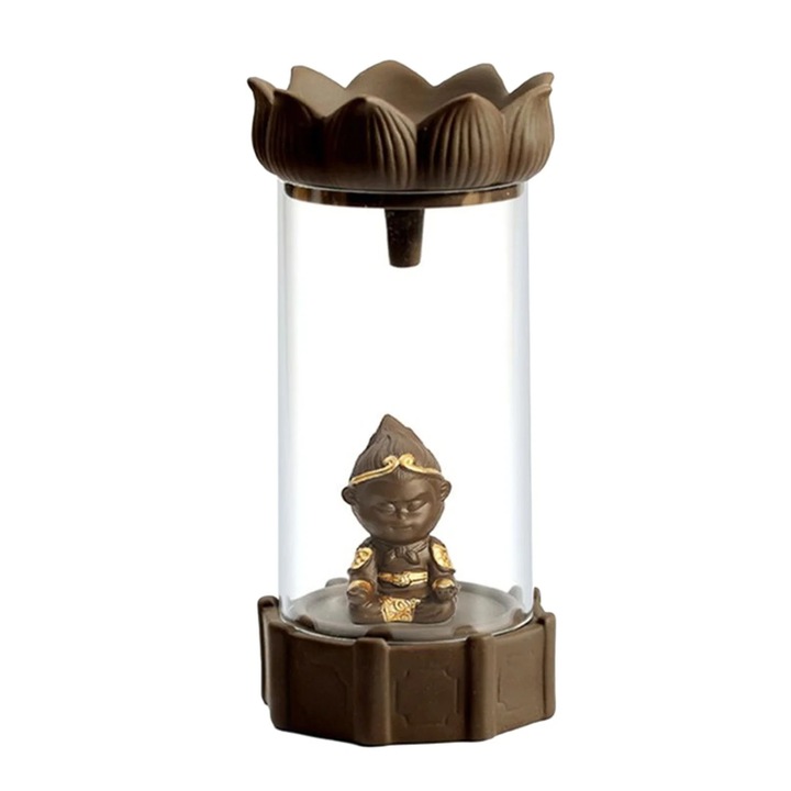 Suport pentru tamaie Yixing Zisha, design creativ, rezistent la vant, 21.5x14x13cm, acrilic