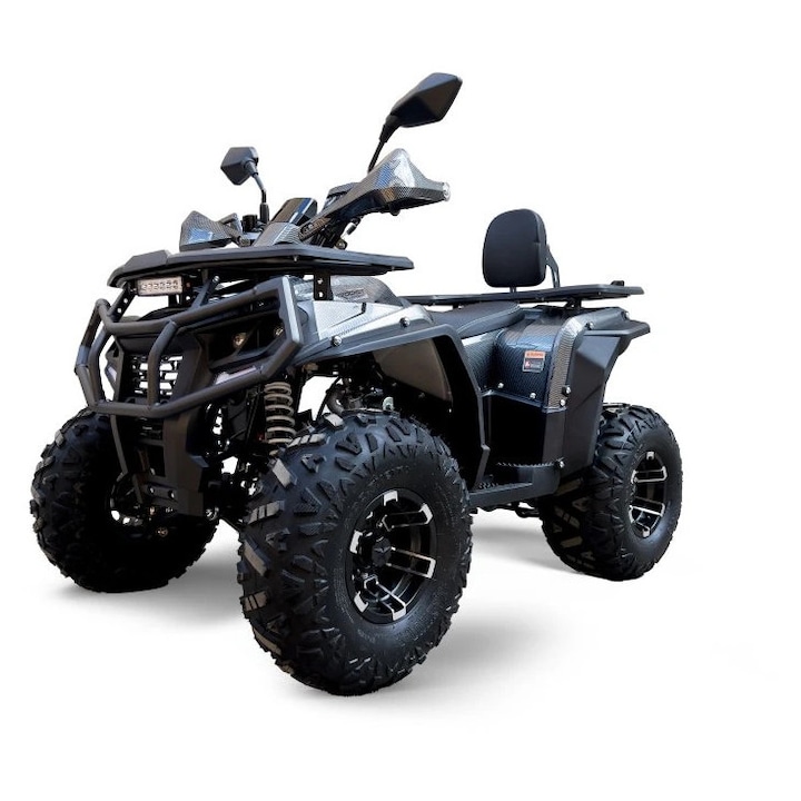 Atv 140cc Mini Rocket RockRider 8" semi-automat 4T benzina viteze 3+1 delux Carbon Carbon Negru