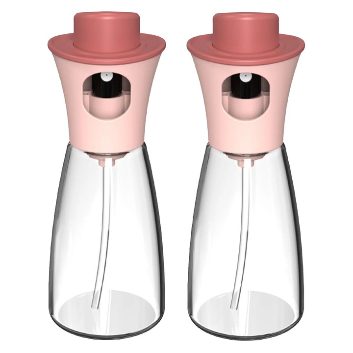 Set 2 sticle pulverizator ulei, sticla transparenta, 150ml, 17.5x10x10cm