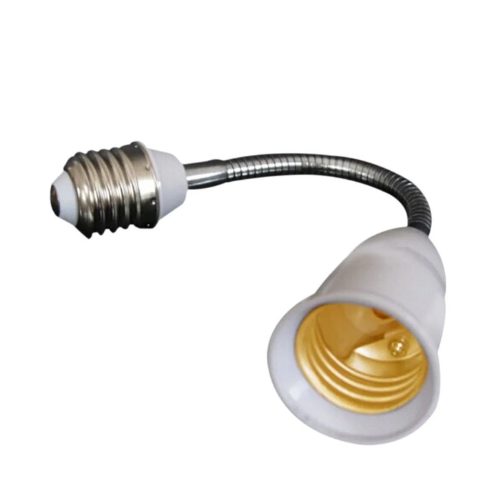 YANYXR E27 LED izzó tartó, kihúzható, rugalmas, 20cm, fekete