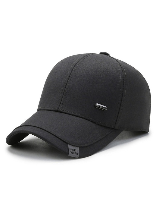 Baseball sapka, ívelt ellenzővel, ORBER, alkalmas szabadtéri tevékenységekhez, állítható, hétköznapi, napvédelemre, tavaszra és őszre, ellenzős sapka, napellenző sapka, poliészter, 23*13*17 cm, szürke